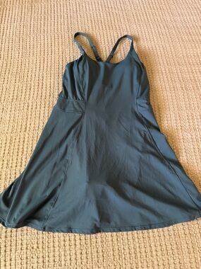Teal Activewear Skater Dress - Strappy Back